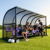 Aluminium team shelter with 16/22 seats for sports venues