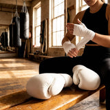 Boxing gloves and hand wraps bundle, PU leather for combat sports