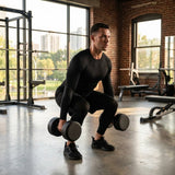 Urethane dumbbells with steel core, ideal for gyms