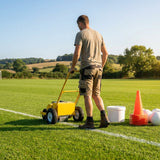 Wheel Transfer Line Marker for sports pitches in yellow steel