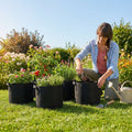 Fabric grow bags in various sizes for versatile gardening