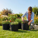 Fabric grow bags in various sizes for versatile gardening