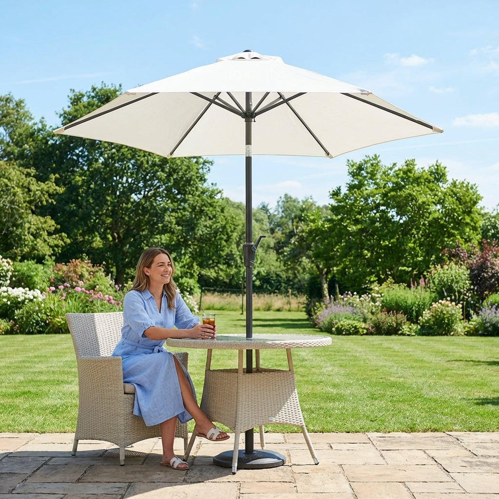 Garden Parasol 2.7m with steel frame and UV protection