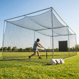 Black baseball batting cage nets made from HDPP twine for indoor and outdoor use