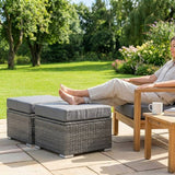 Grey Ottoman Footrests for Garden and Patio