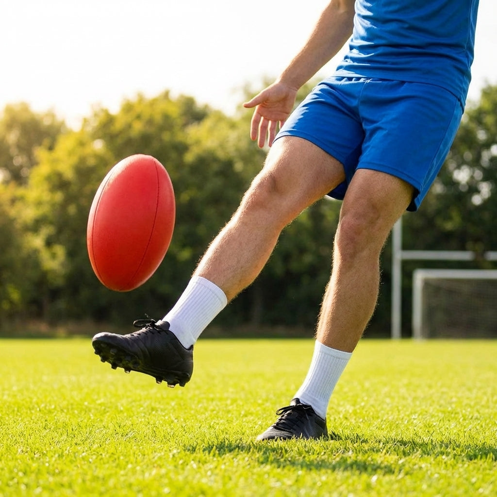 AFL training ball with rubber blend and multiplex grip