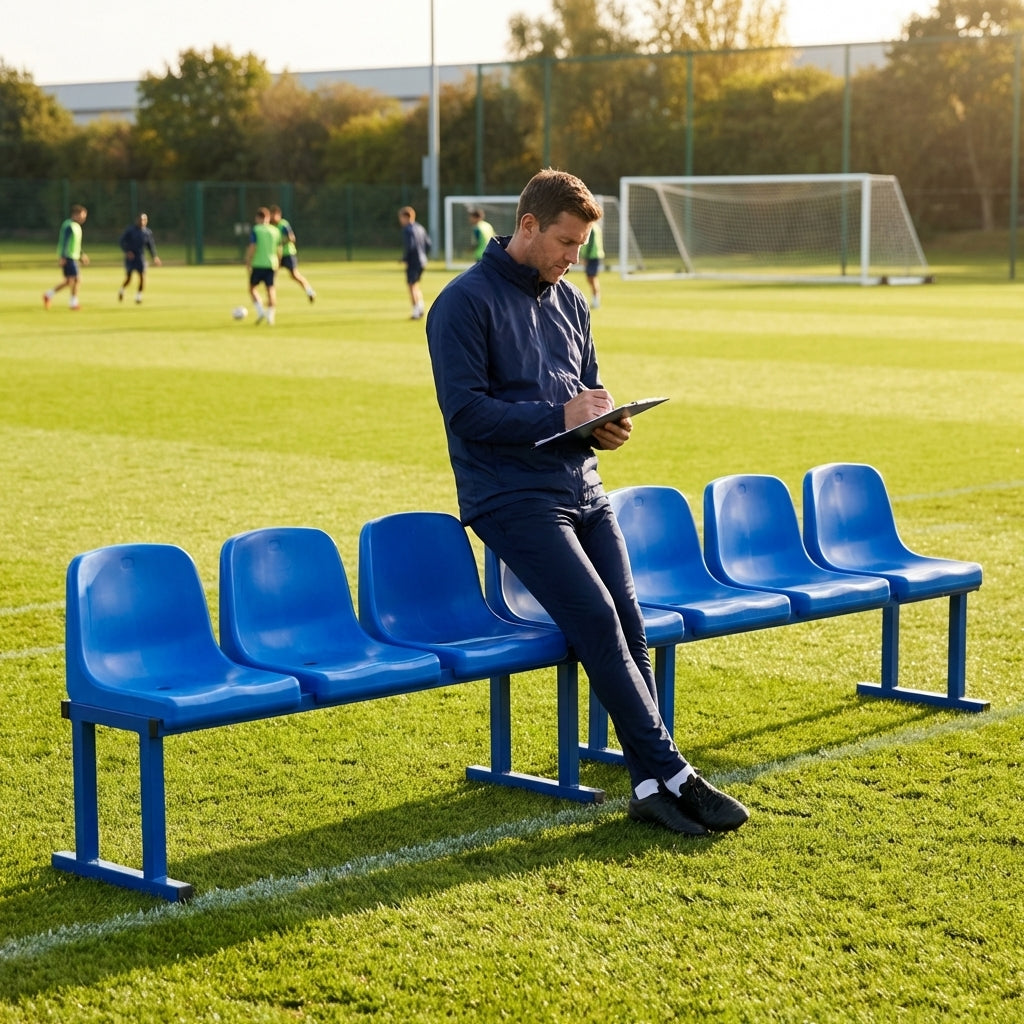 Aluminium sports bench with HDPE seats for indoor and outdoor use