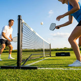 Freestanding aluminium pickleball posts with wheels