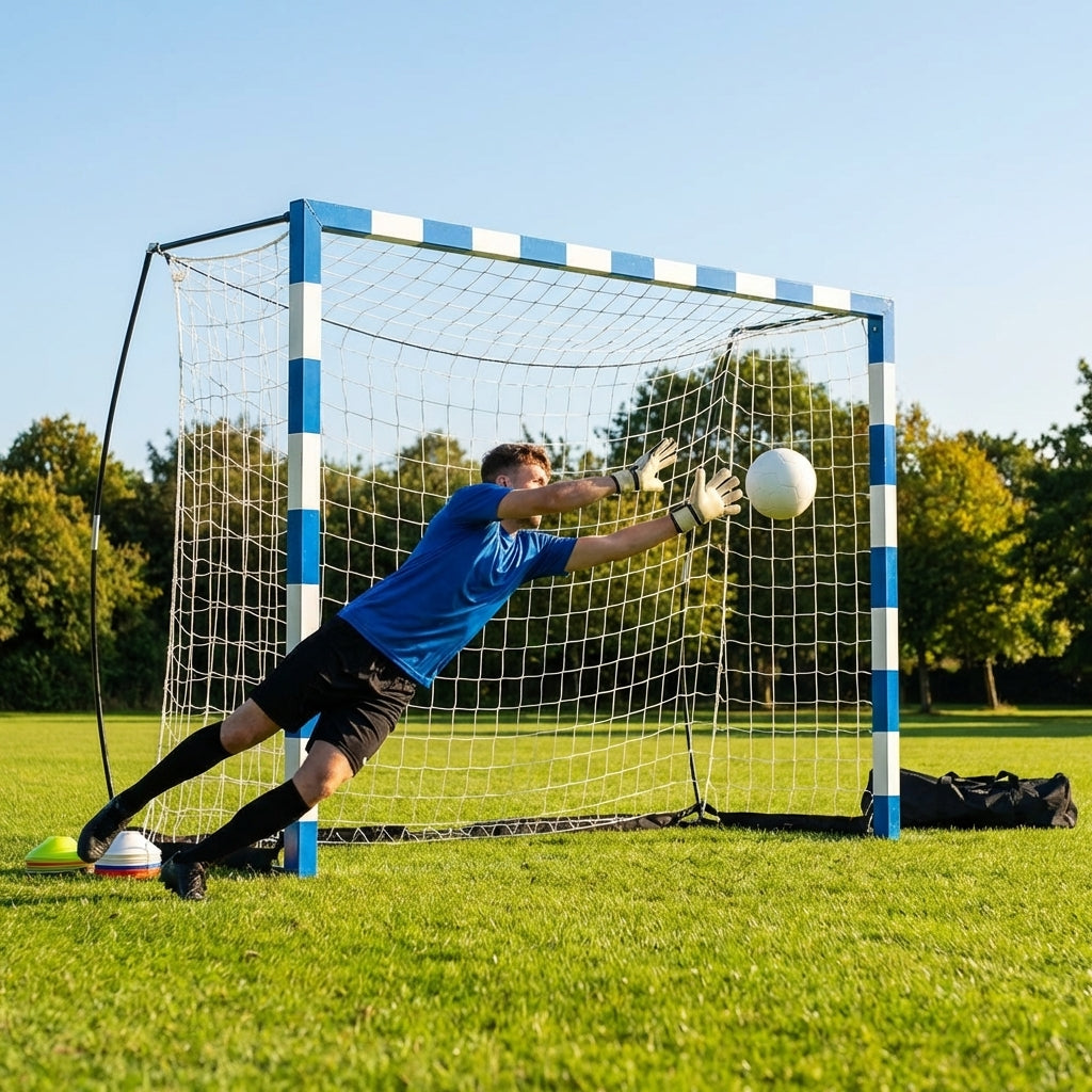 Replacement goal nets made from 5-ply knotless polyester in various sizes