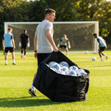 Football carry bag with 12 footballs, durable mesh