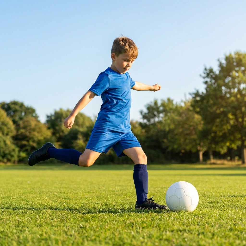 Pre-cut football socks in various sizes and colours for enhanced comfort