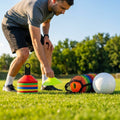 Multi-coloured basketball training marker cones