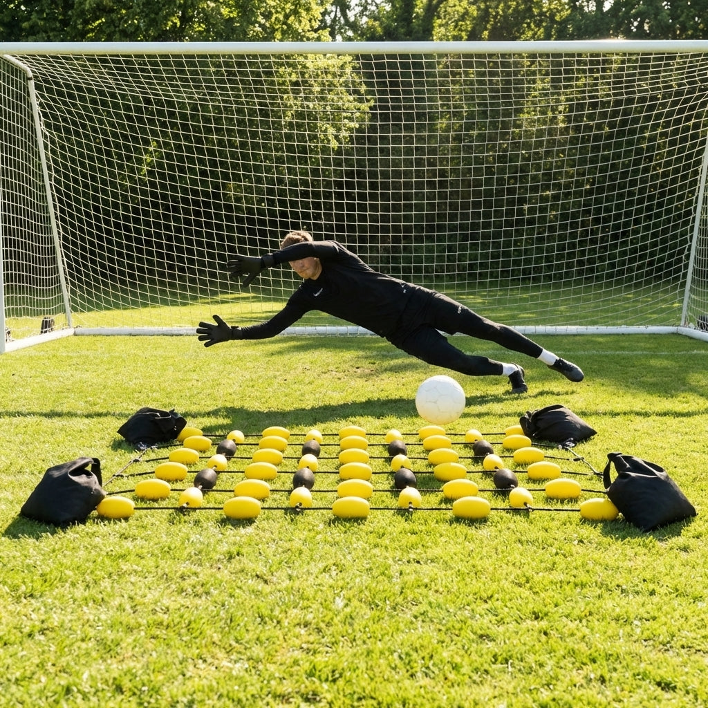 Goalkeeper ball deflector for indoor and outdoor training