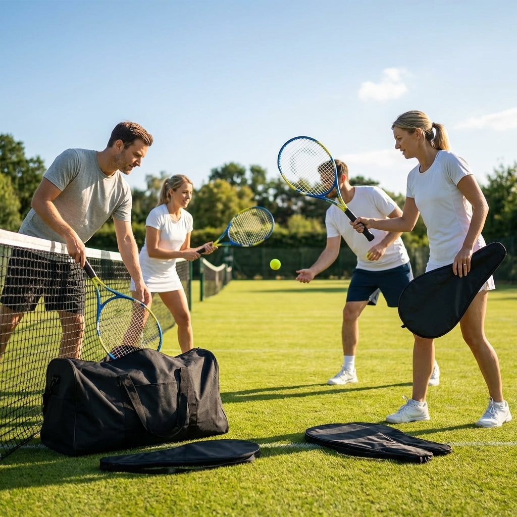 Tennis racket and bag set with aluminium rackets for coaches and players