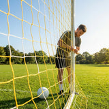 Football goal nets 24 x 8 ft, durable HDPE for clubs and schools