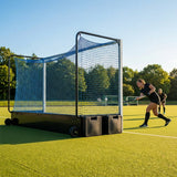 Aluminium hockey goal with HDPE net, 12ft x 7ft, for tournament use