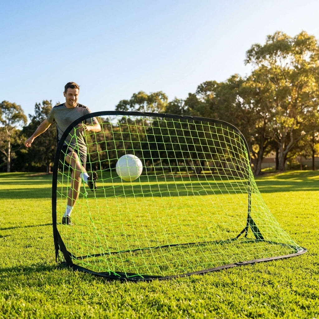 Aluminium Folding Football Goal in various sizes and colours, ideal for training and matches