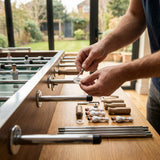 Table football spare parts, including legs and rods