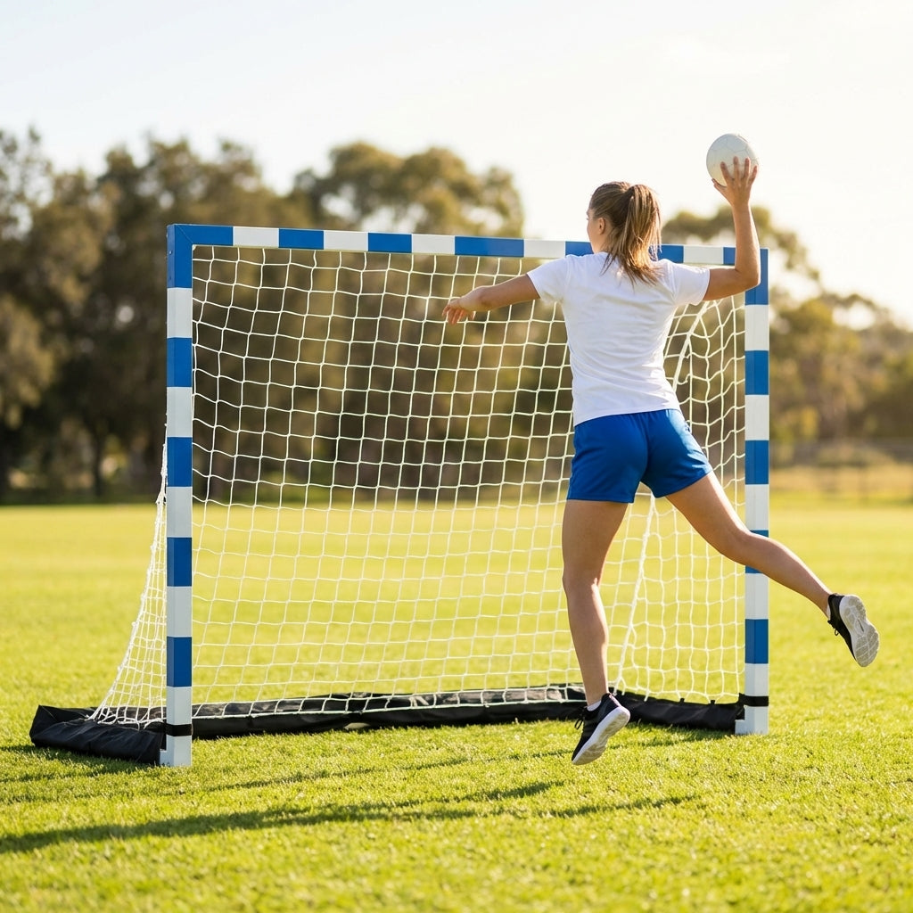 Portable handball goal for indoor and outdoor use