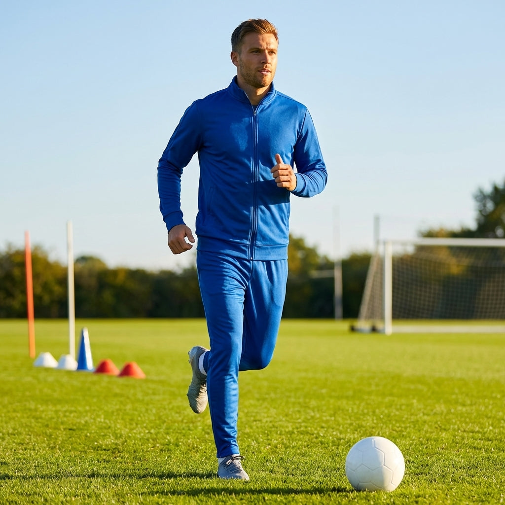 Men’s Full Zip Tracksuit Jacket in polyester for sports and casual wear
