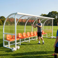 Heavy duty aluminium team shelter with moulded seats