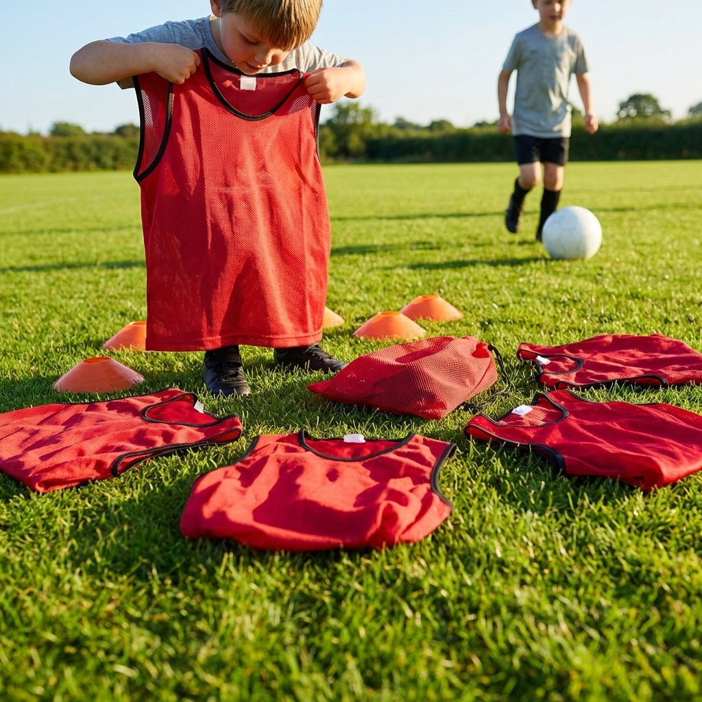 Football training bibs in quick-dry mesh