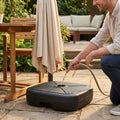 Durable parasol base weights for garden use, available in various sizes and materials