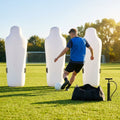 Inflatable football mannequins available in multiple sizes for training use