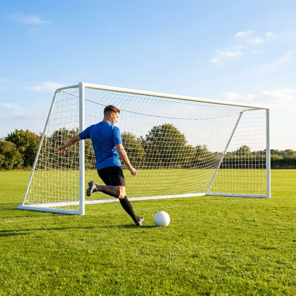 Steel football goal 16x7ft for school and park use