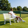 Replacement bench parts for tennis courts, available in various colours