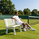 Replacement bench parts for tennis courts, available in various colours