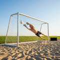 Beach soccer goal with reinforced aluminium frame