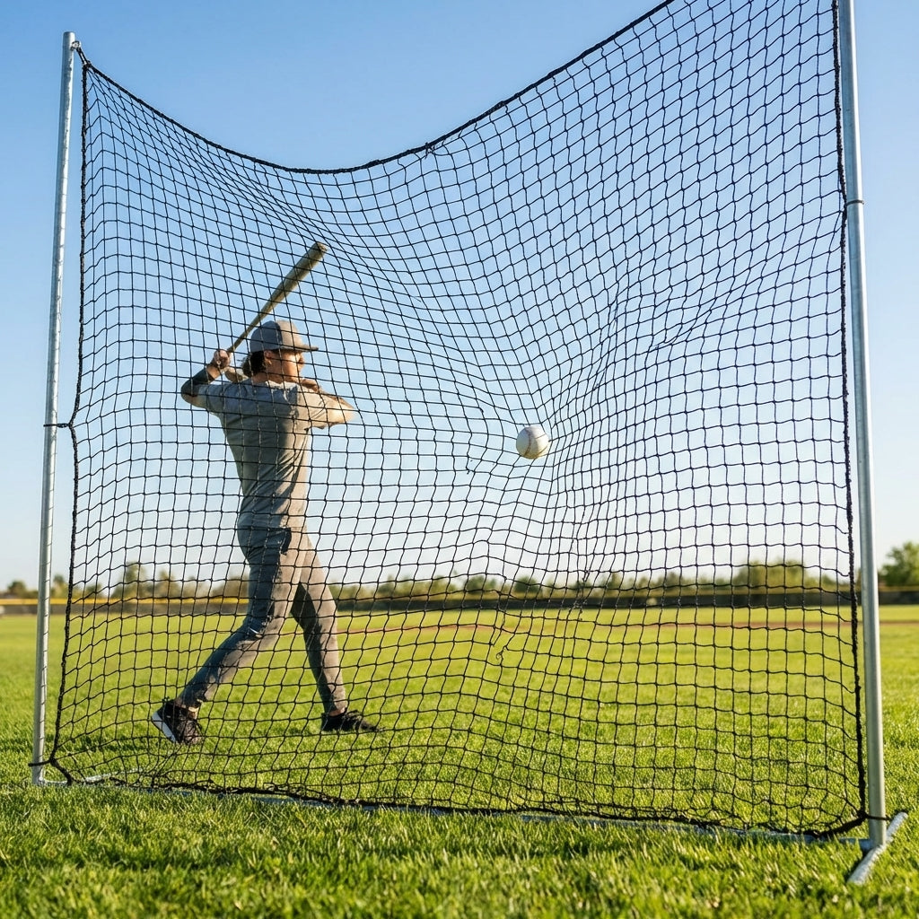 Custom baseball nets made from HDPP material in black