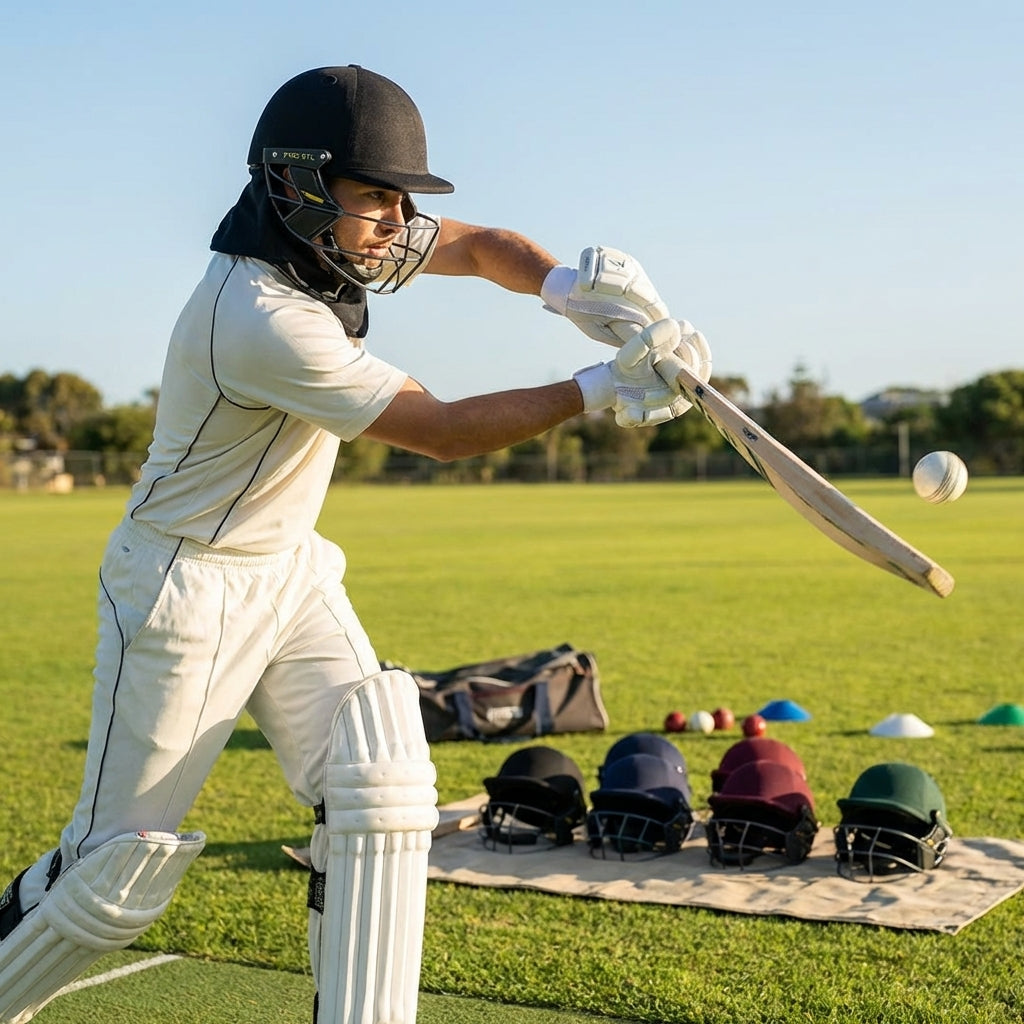 Professional cricket helmet available in various sizes and colours