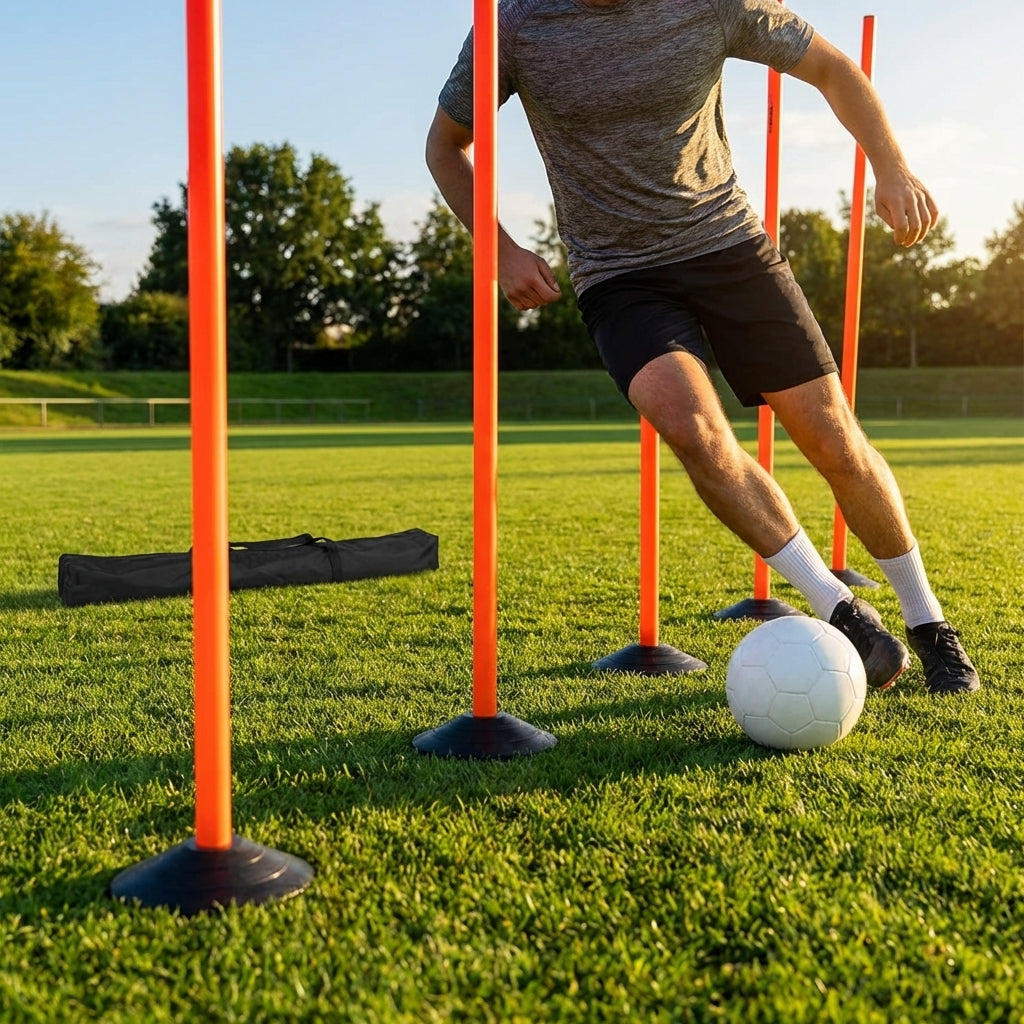 Slalom training poles in vibrant colours for sports practice
