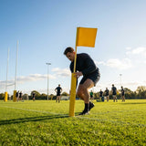 Yellow rugby corner flag set with PVC and foam padding