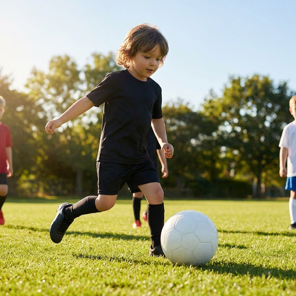 Kids' football kit in multicolour with shirt, shorts, and socks