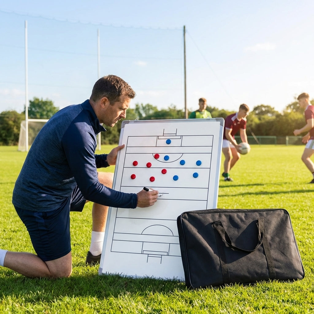Double-sided coaching board with aluminium frame and accessories