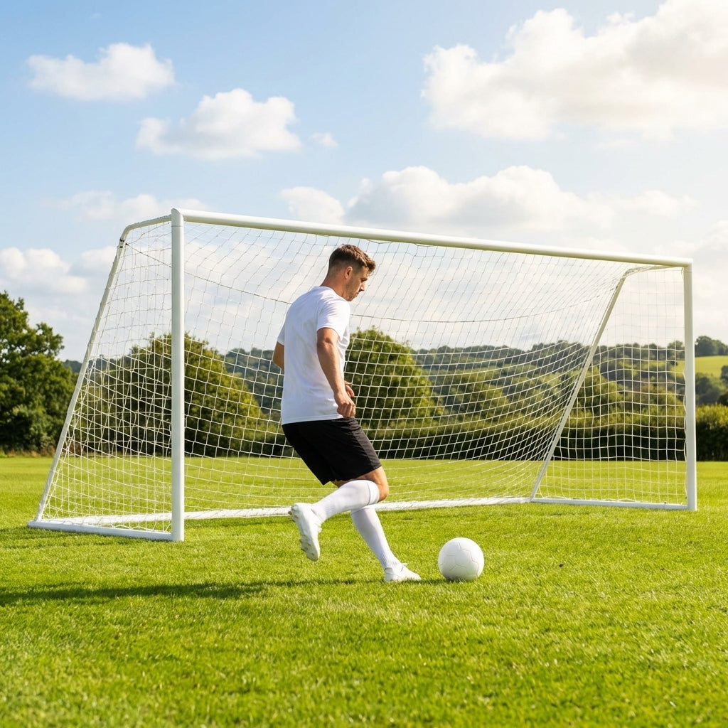 21x7ft football goal with steel frame for schools and parks
