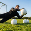 Weighted football in black and white, perfect for goalkeeper training