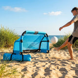 Beach football goal with fluorescent net and aluminium frame