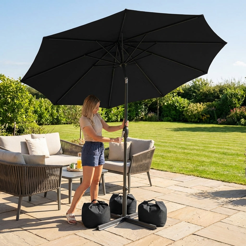 Cantilever garden parasol with 3m UV30+ canopy and steel frame