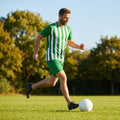 Men's Striped Football Shirt for Matches, Polyester