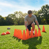 Rugby training marker cones in vibrant colours