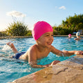 Kids' silicone swimming caps in a variety of colours for pool use