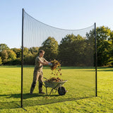 Removable anti-litter net system with steel posts