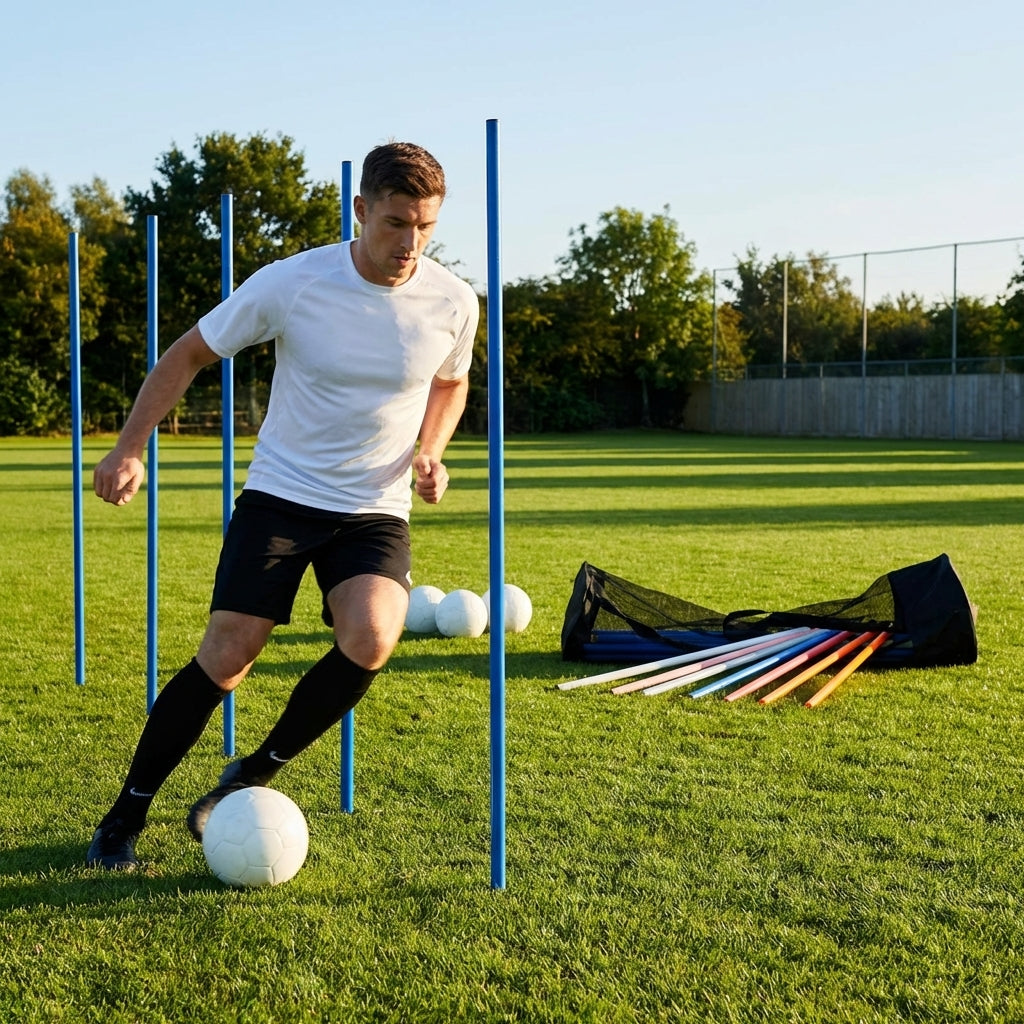 Slalom training poles in vibrant colours for agility training