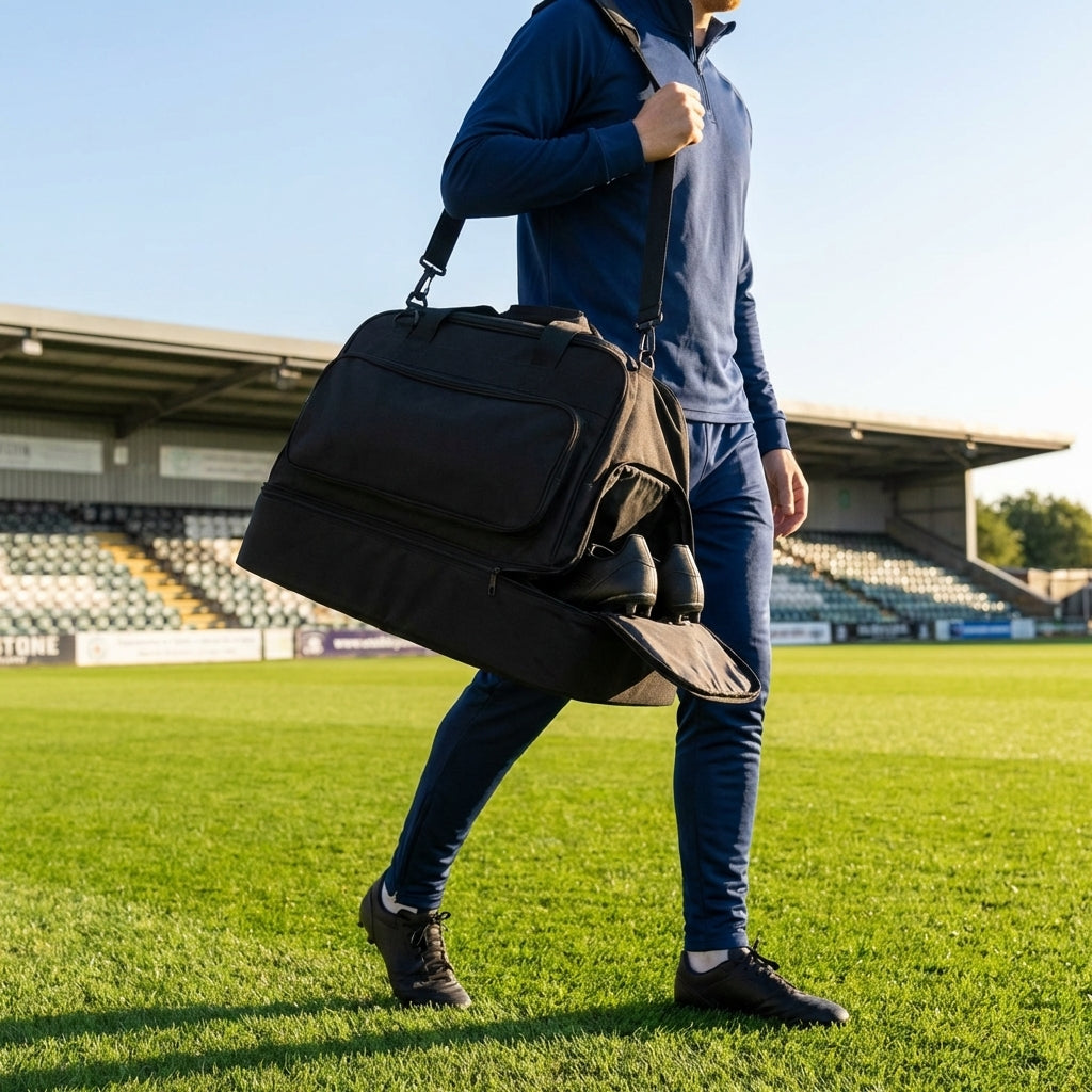 Sports Holdall Kit Bag with 55L capacity in Black, Navy, and Red