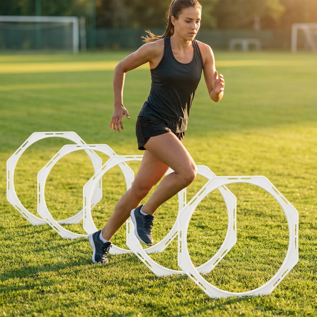 Agility Training Rings Pack of 6 with carry bag and clips