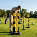 Freestanding Plastic Post & Chain Barrier Set for crowd control